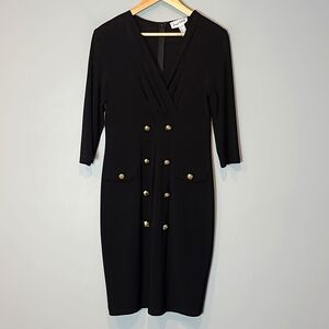 JOSEPH RIBKOFF Jersey Knit Faux-Wrap Dress‎ Womens Size 10 Academia Old Money